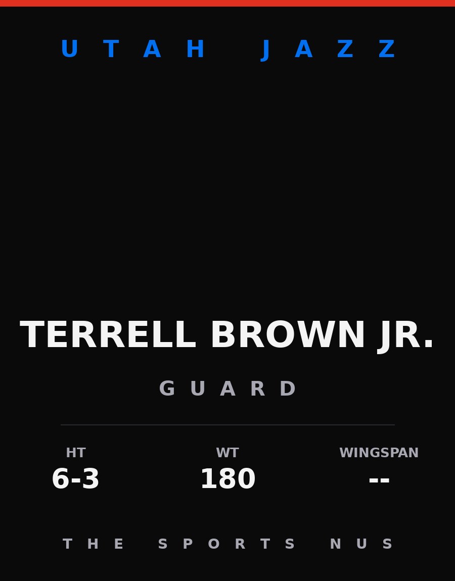 Terrell Brown Jr. player card: Utah Jazz guard, number 