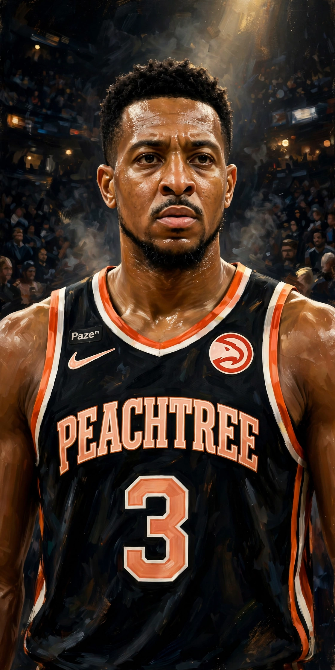 Illustration of CJ McCollum in a Atlanta Hawks uniform