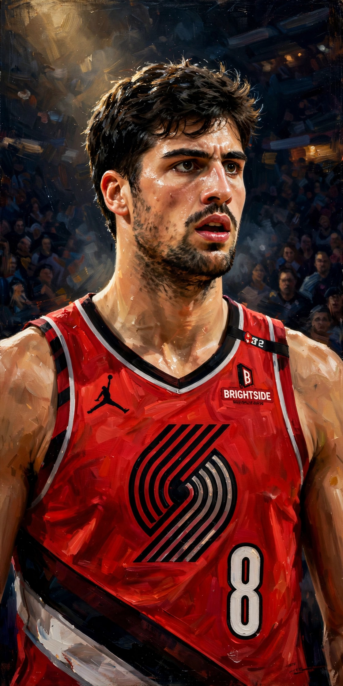 Illustration of Deni Avdija in a Portland Trail Blazers uniform