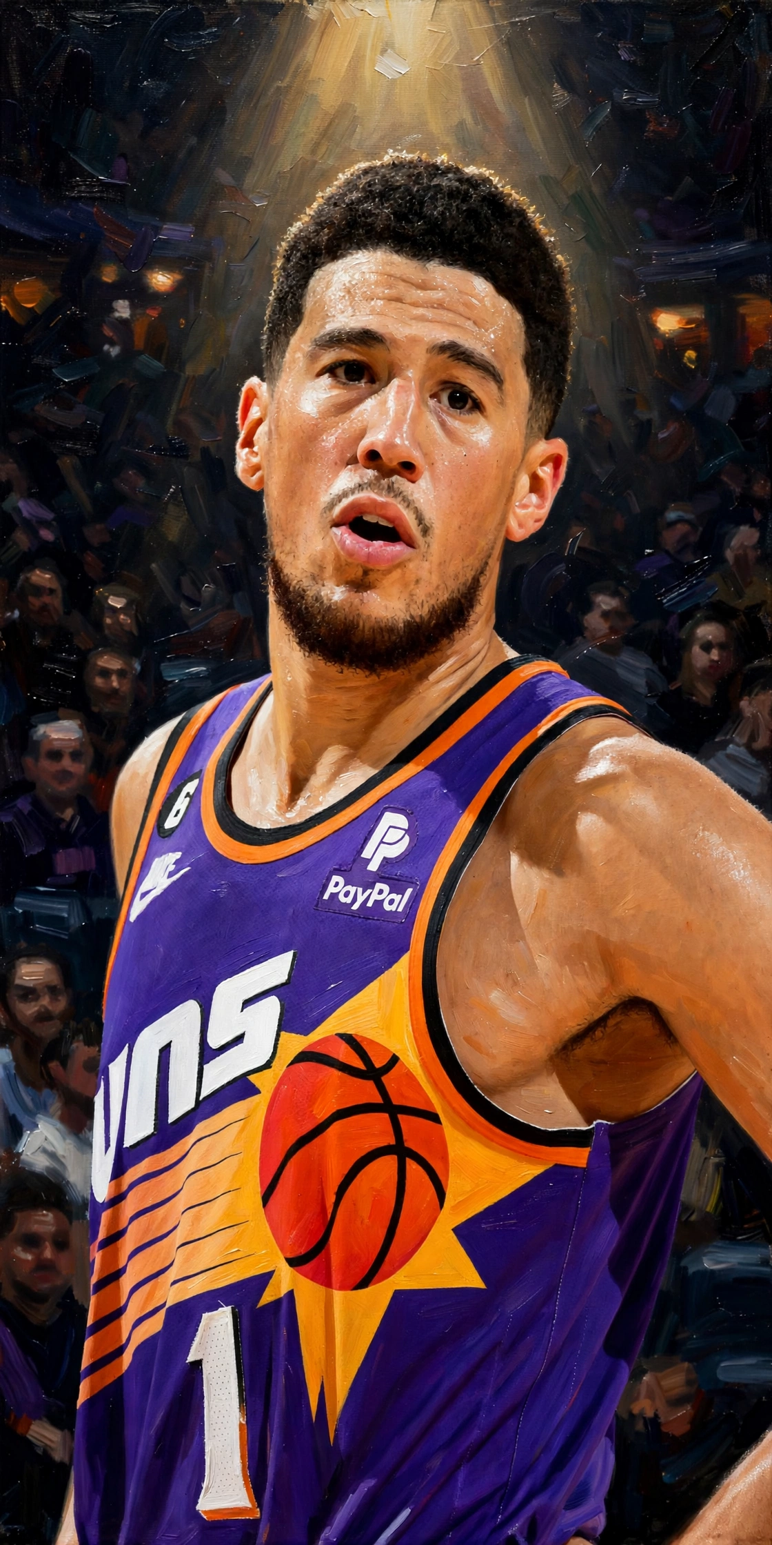 Illustration of Devin Booker in a Phoenix Suns uniform