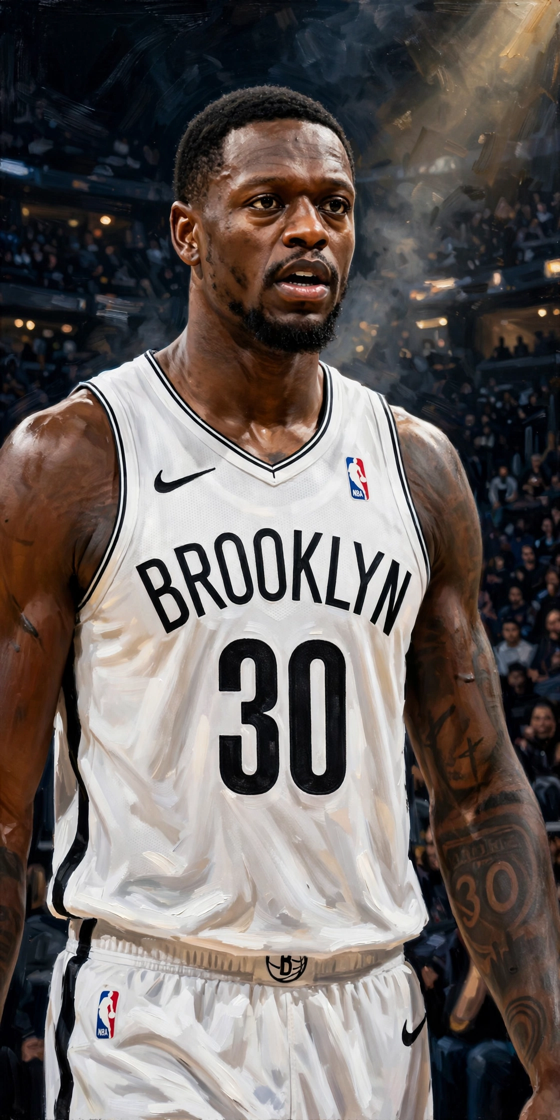 Illustration of Julius Randle in a Brooklyn Nets uniform