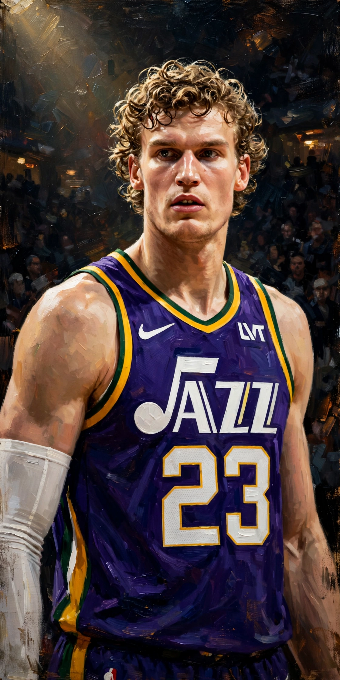 Illustration of Lauri Markkanen in a Utah Jazz uniform