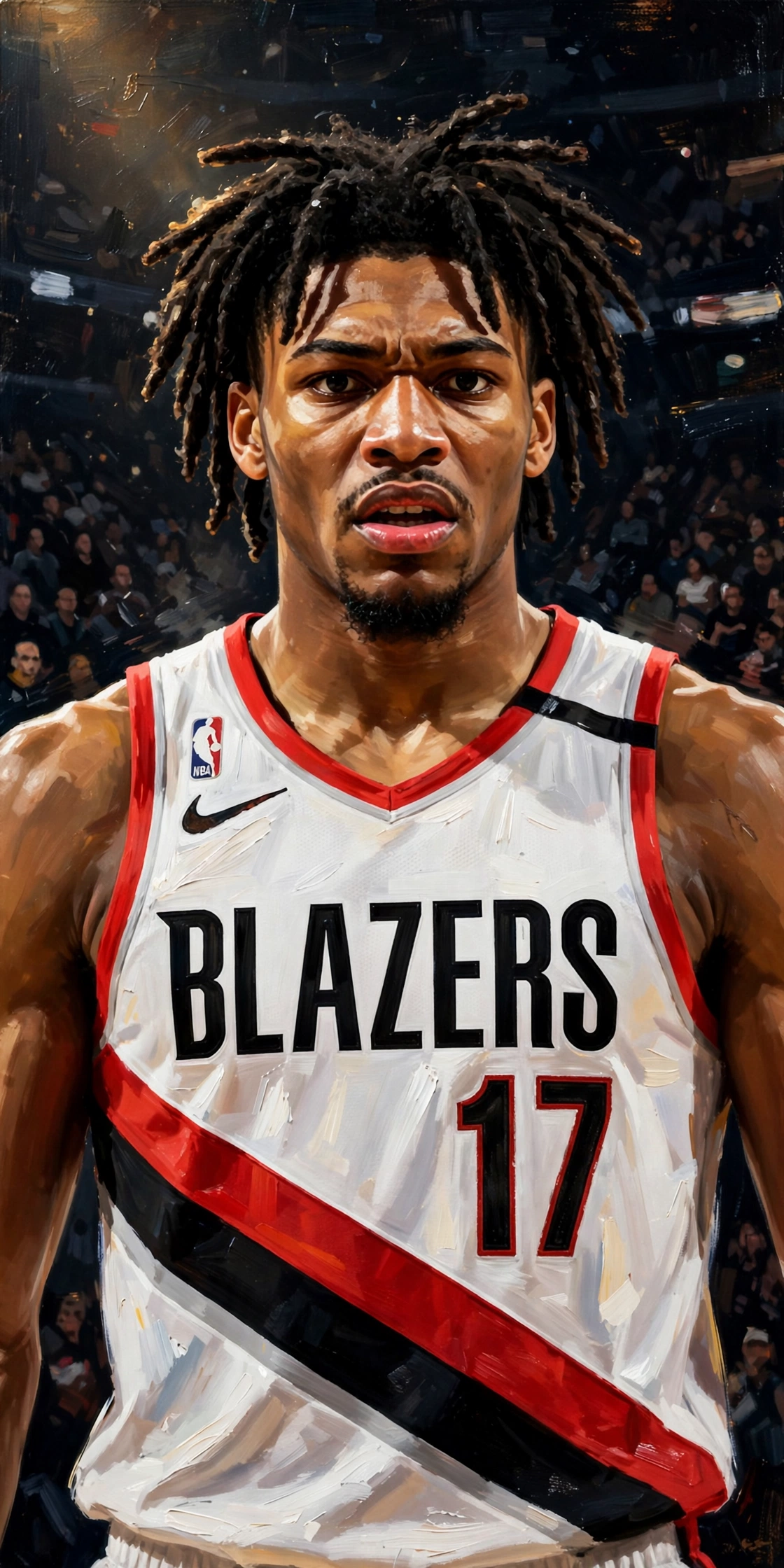 Illustration of Shaedon Sharpe in a Portland Trail Blazers uniform