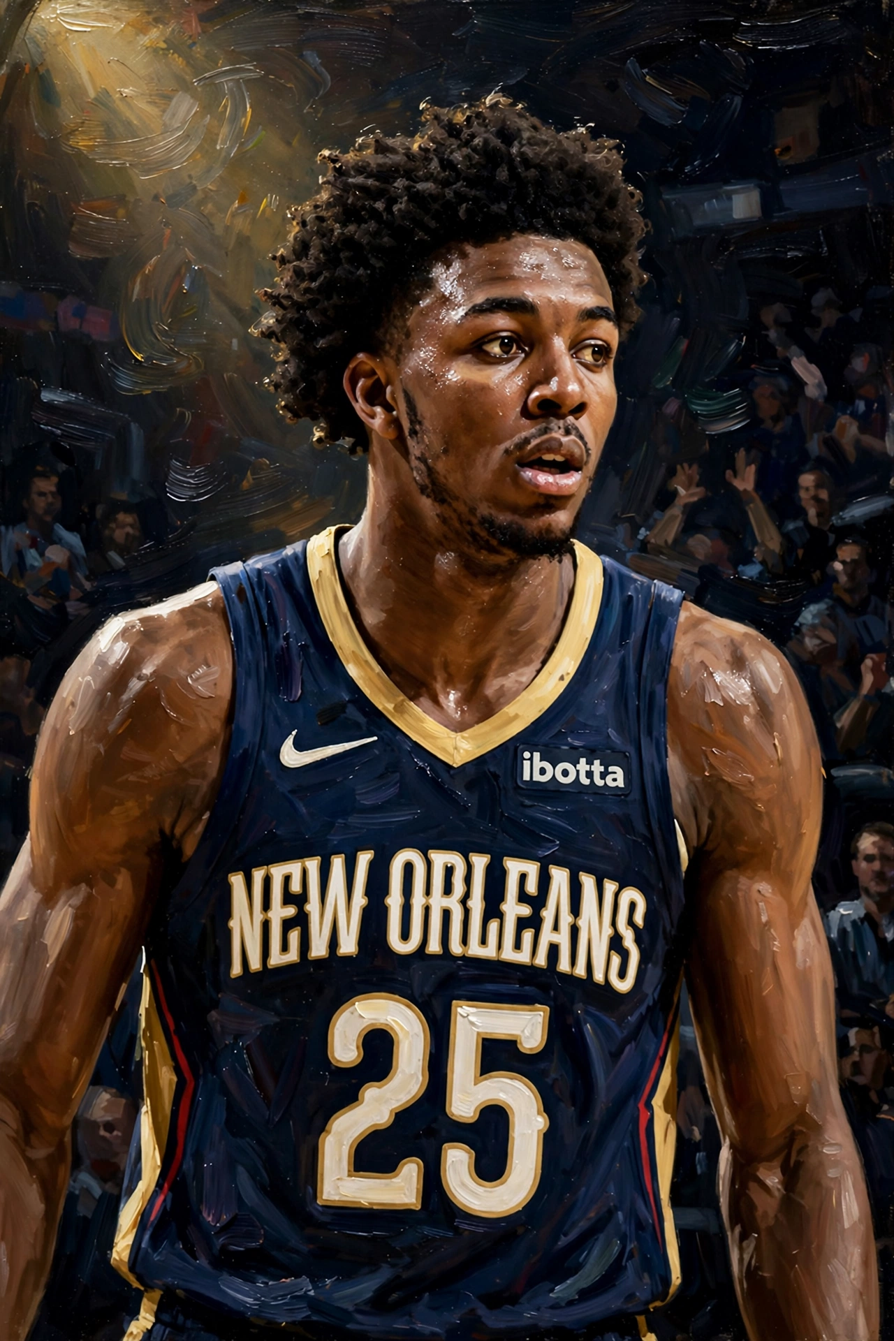 Illustration of Trey Murphy III in a New Orleans Pelicans uniform