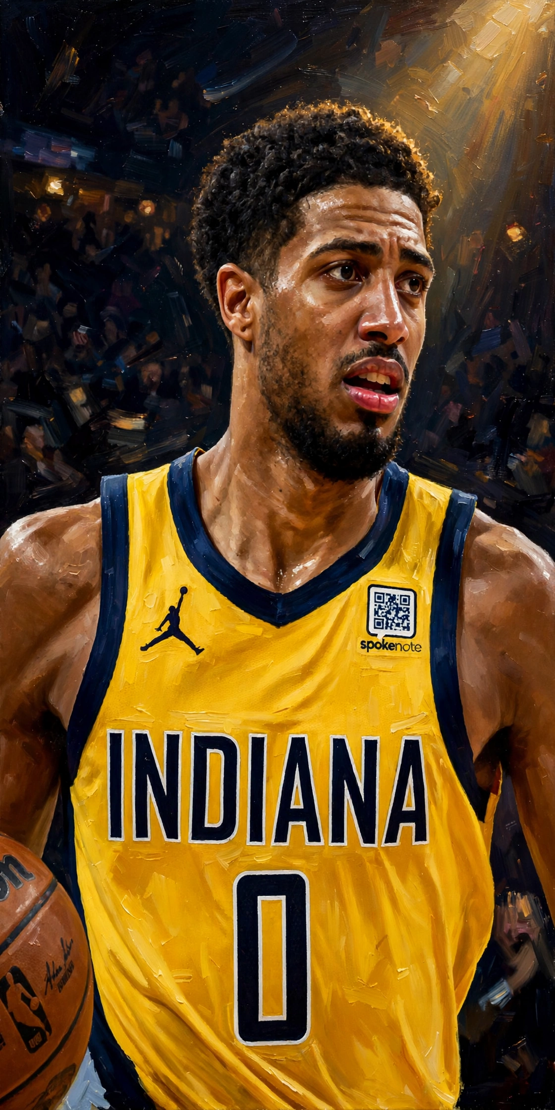 Illustration of Tyrese Haliburton in a Indiana Pacers uniform