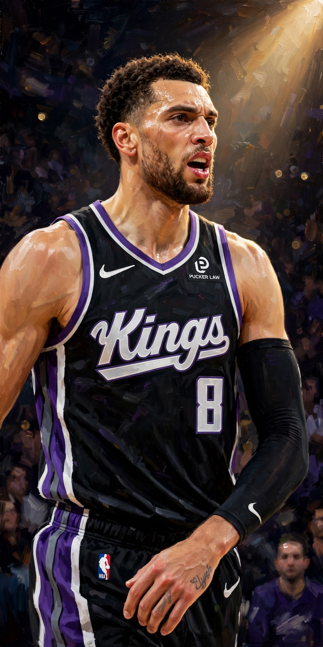 Illustration of Zach LaVine in a Sacramento Kings uniform